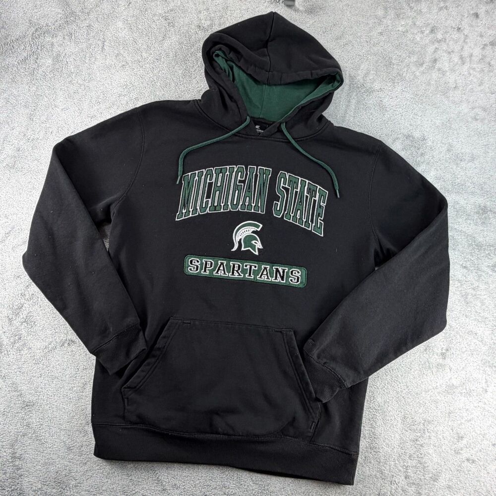 Michigan State Spartans Hoodie Mens Large L Colosseum Black Green NCAA Pullover